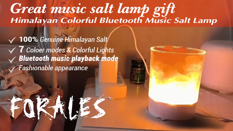 Image of Himalayan Music Salt Lamp, Natural Crystal Salt Rock Lamp, Colorful Night Lights with Dimmer Sleep Aid, Aromatherapy Decompression, Music Light Gift for Loved Ones
