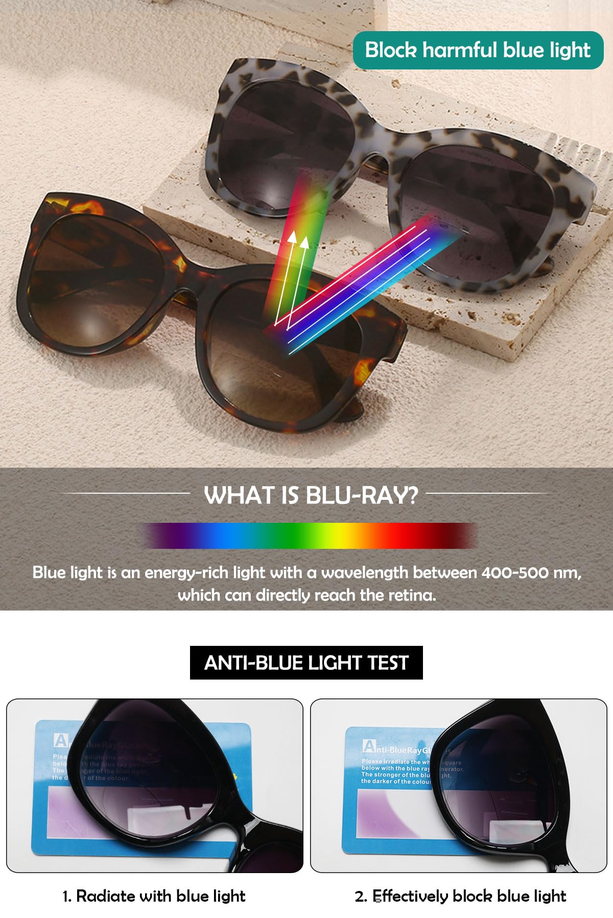 KOOSUFA Mode Bifokale Lesebrille mit Sonnenschutz Damen Progressive Sonnenbrille Lesesonnenbrille Blaulichtfilter Federscharnier Sonnenleser Outdoor Lesebrillen 1.0 1.5 2.0 2.5 3.0 3.5 4.0