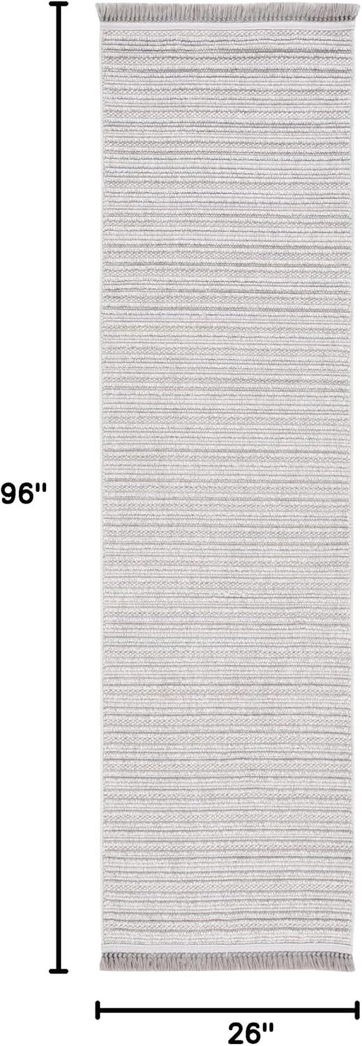 SAFAVIEH Camden Collection Runner Rug - 8' Runner, Grey, Modern Design, Stain Resistant, Ideal for High Traffic Areas in Hallway, Bathroom & Kitchen (CAD654F-28)