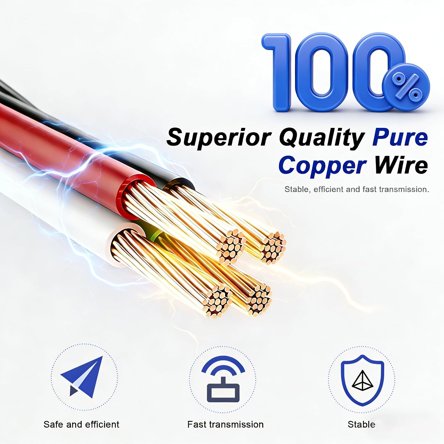 18 Inch Pure Copper 4 Pin 5 Wire Trailer Wiring Harness Plug Male End Replacement Connector for Trailer Hitch Wire Multi-Purpose Ship Lamp Dust Cover with Trailer Side 4-Pin Trail Lamp Plug