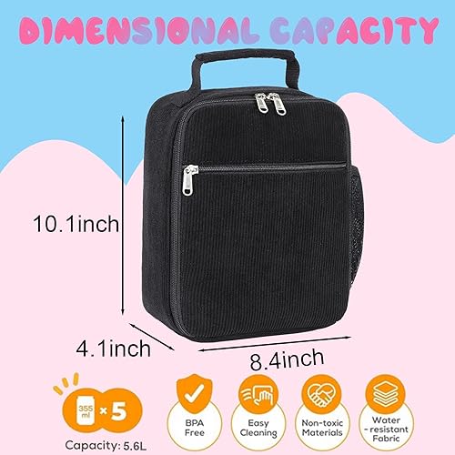 Miniatura 5 de LEDAOU Lonchera para niños, bolsa de almuerzo aislada, linda, reutilizable, para niños pequeños, para viajes escolares, o pícnic