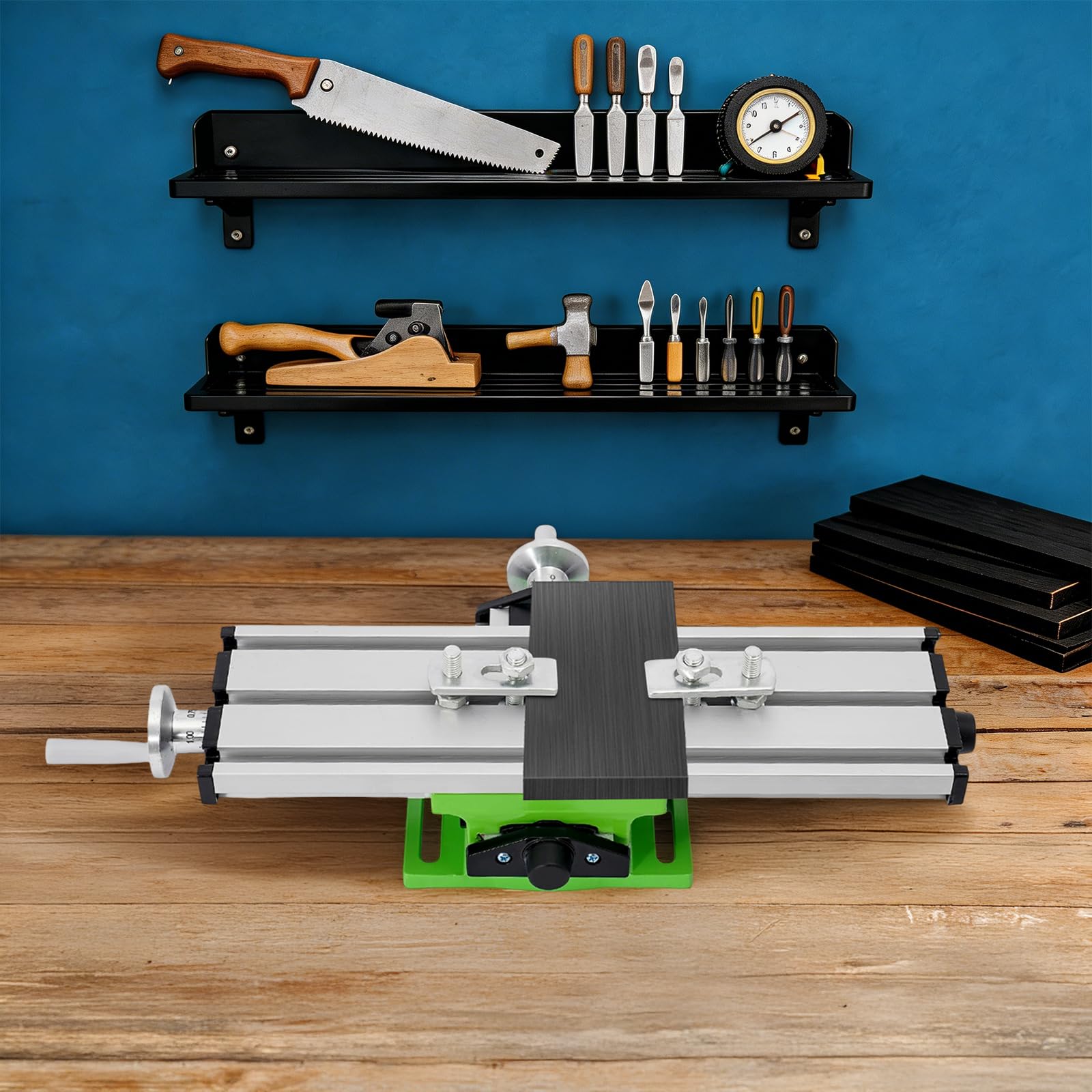 Banco de trabajo multifunción de aluminio, 2 en 1, plegable, con recorrido en X, 20 cm, banco de trabajo portátil, mesa de trabajo ligera, para taller, montaje, bricolaje