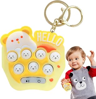 Consola de jogo Quick Push - pop da bolha ilumina acima o chaveiro do jogo,Mini brinquedos portáteis em forma de urso, brinquedos de jogo pop fidget, mini jogo gopher para alívio de Thaely