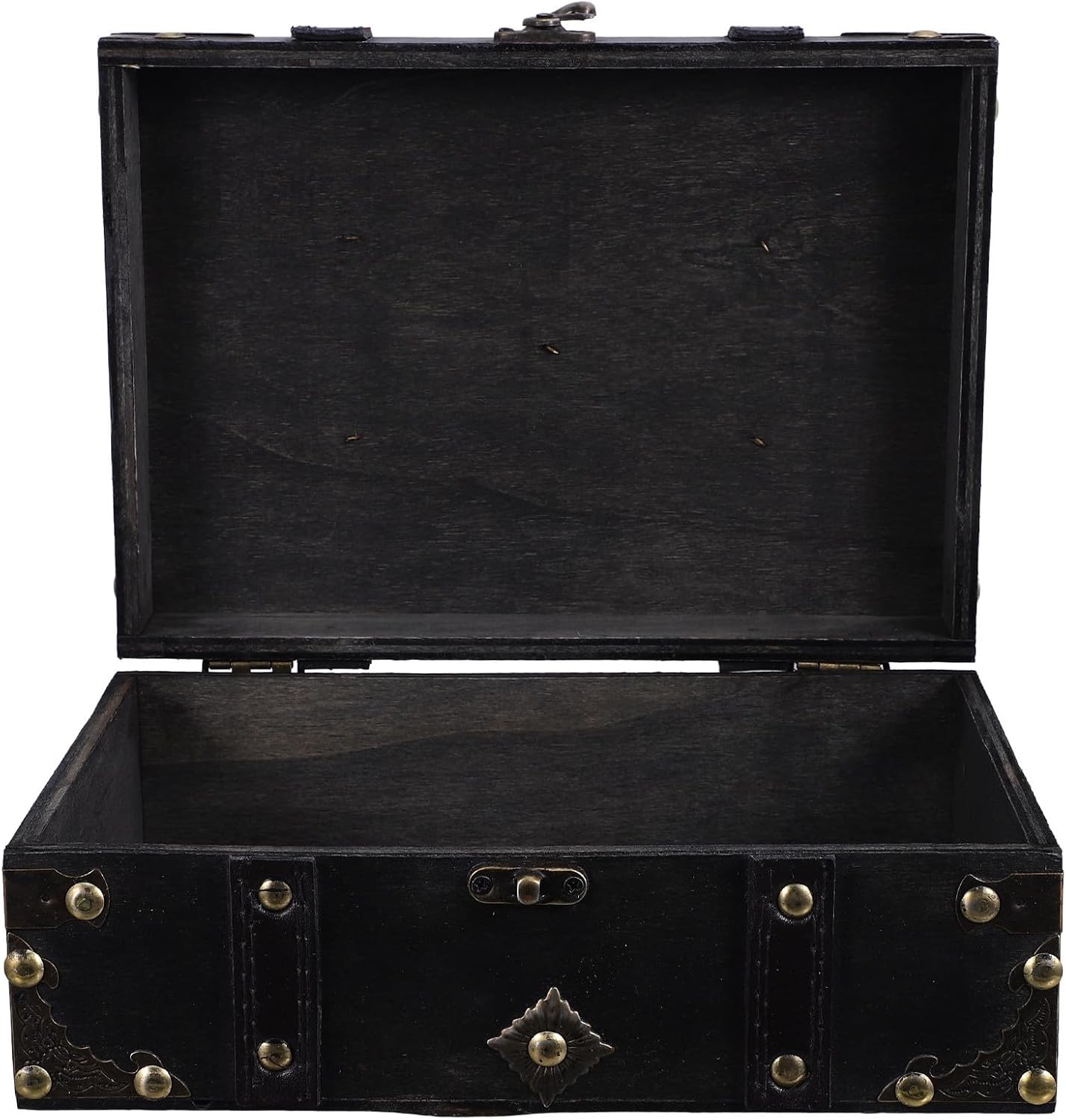 Vintage Wooden Jewelry Chest Box for Trinkets and Keepsakes
