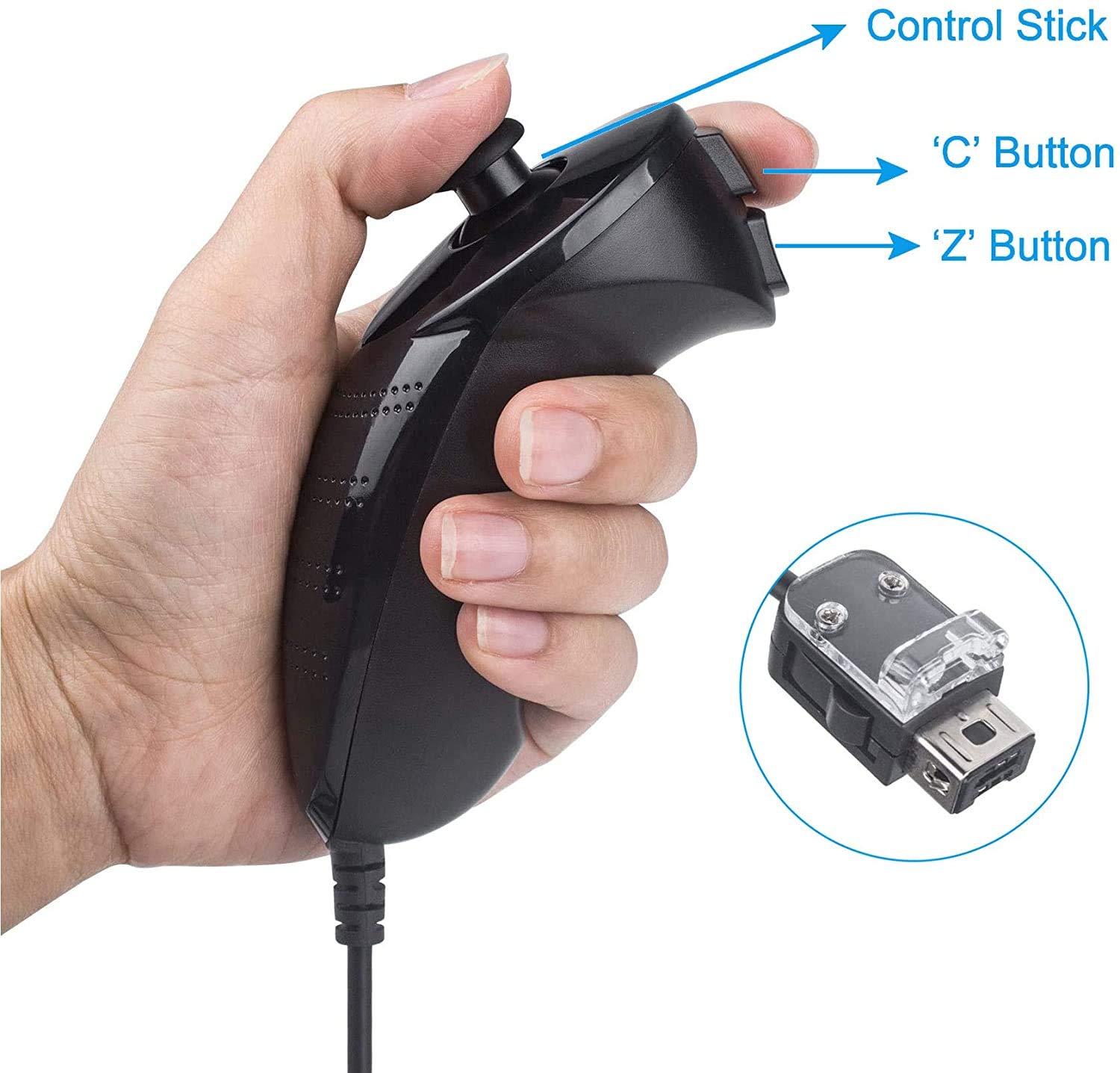 ANTCOOL Wii Remote Controller and Nunchuck Controller Compatible for Wii&Wii U Console (Black)