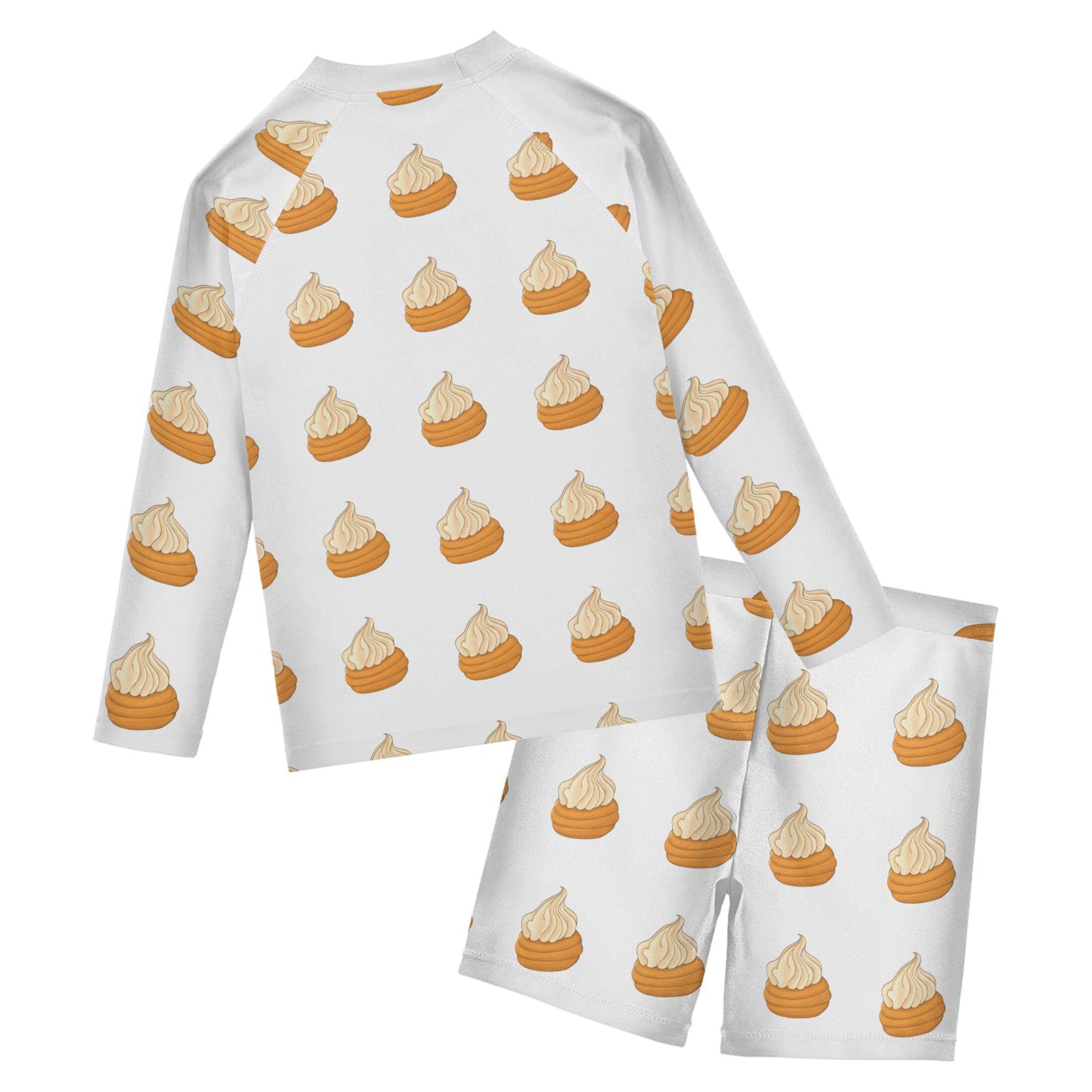 Bread Dessert Baby Boys' Toddler Long Sleeved Rashguard Swim Bathing Suit Set B0404826