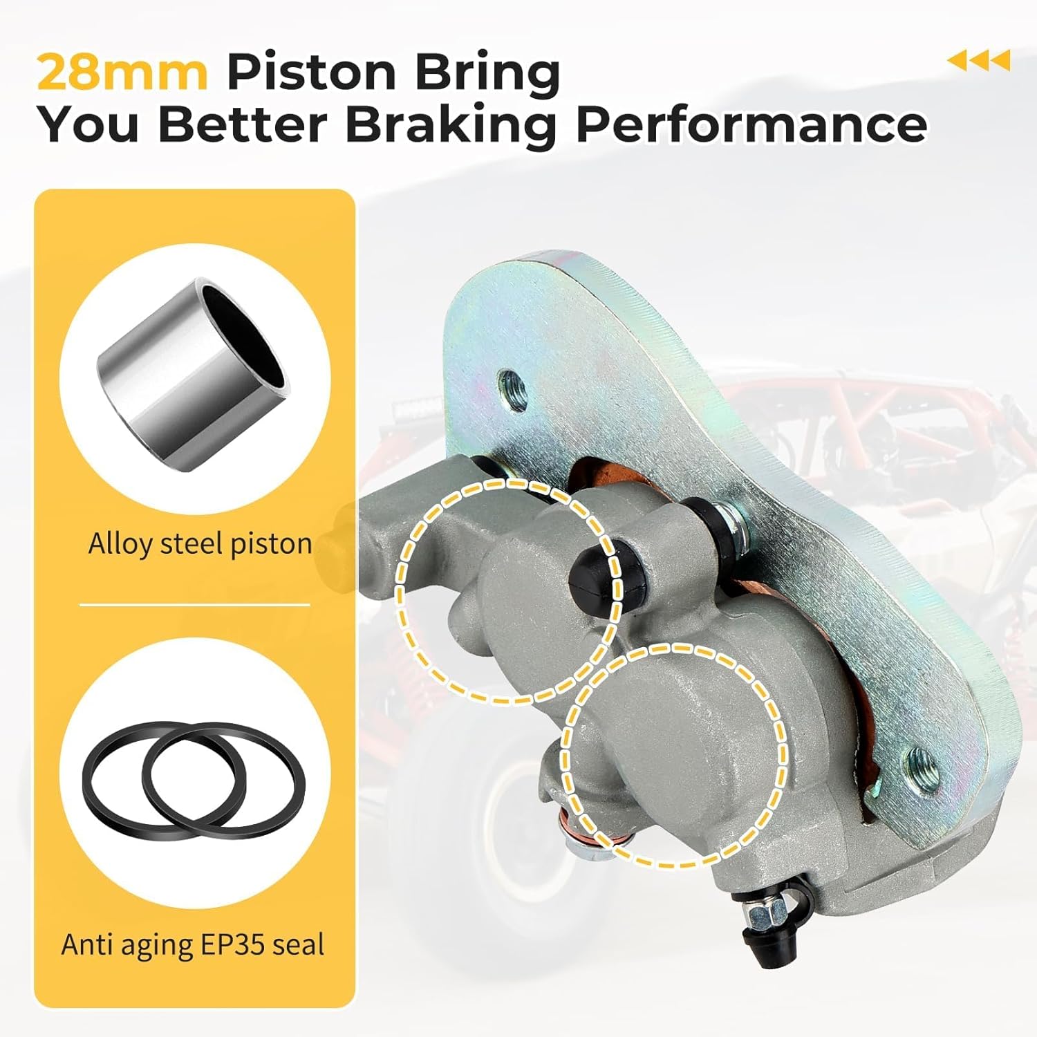 Rear Left Brake Caliper & Sintered Pads for Maverick X3 Turbo 2017-2022, MPN# 705601514 705601891