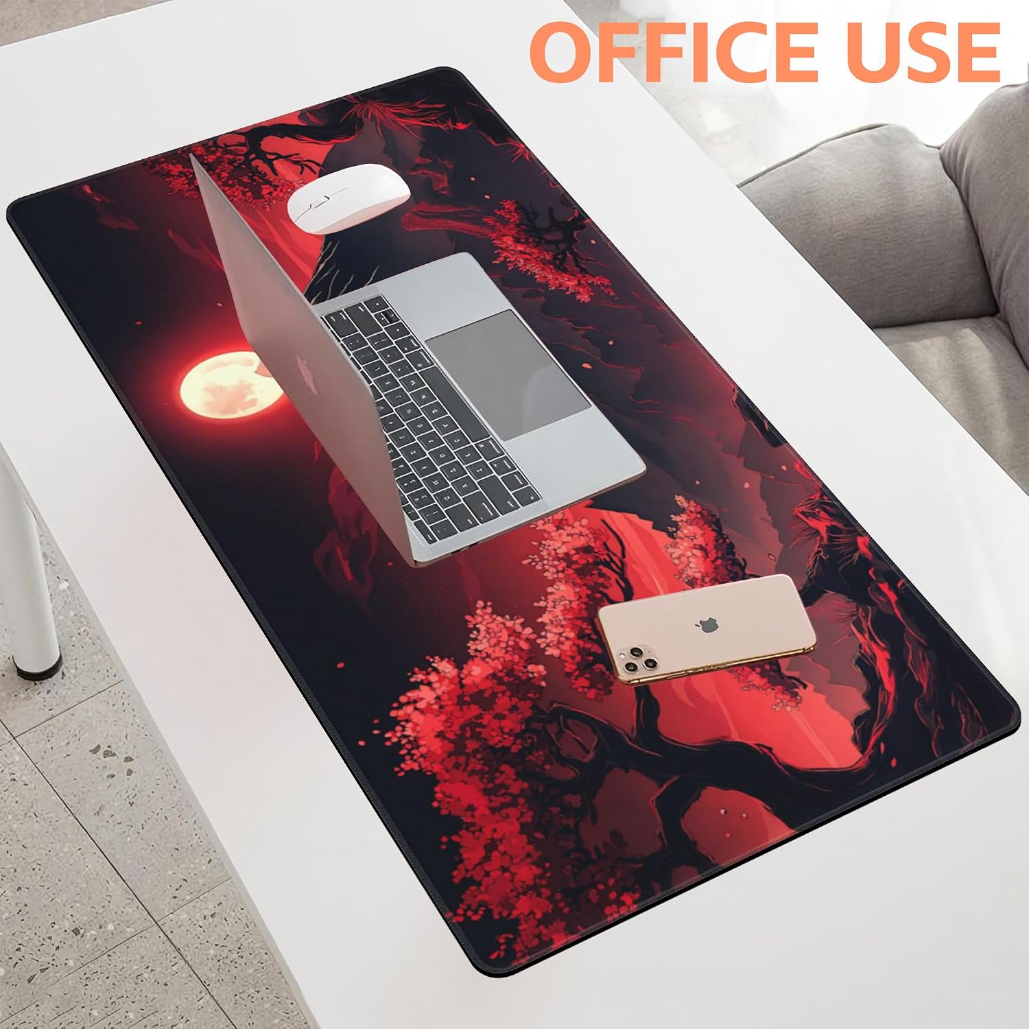 Mouse Pad Large Japanese Landscap Non-Slip Game Desk Mat with Stitched Edge Laptop Keyboard Desk Pad for Work Home Gaming (35.4 x 15.7 Inches) image 5