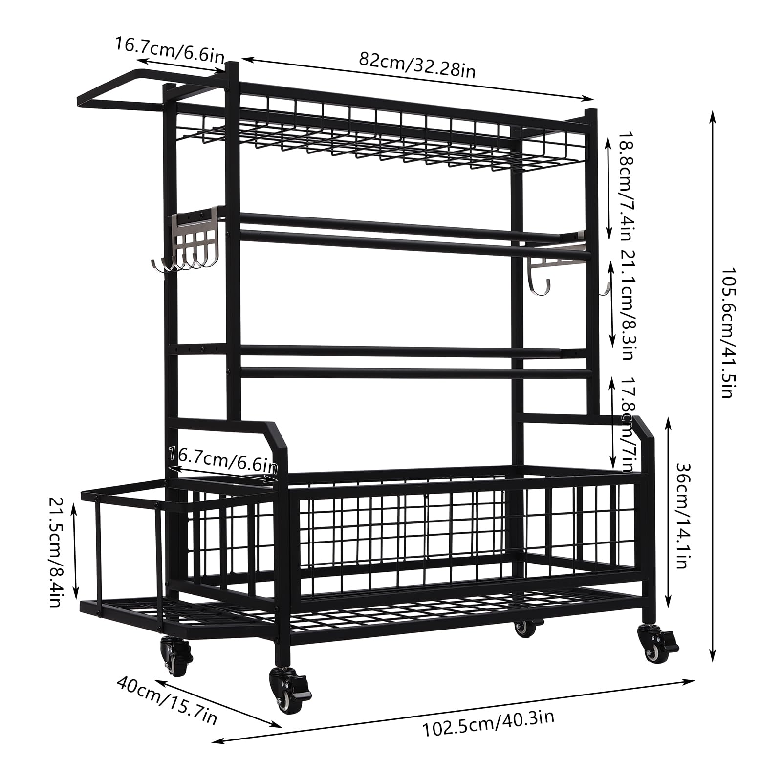 Rack fitness con ruote, robusto e durevole, facile da spostare e fissare, forte capacità di trasporto, adatto per palestra, yoga, aula, sala attività, centro commerciale