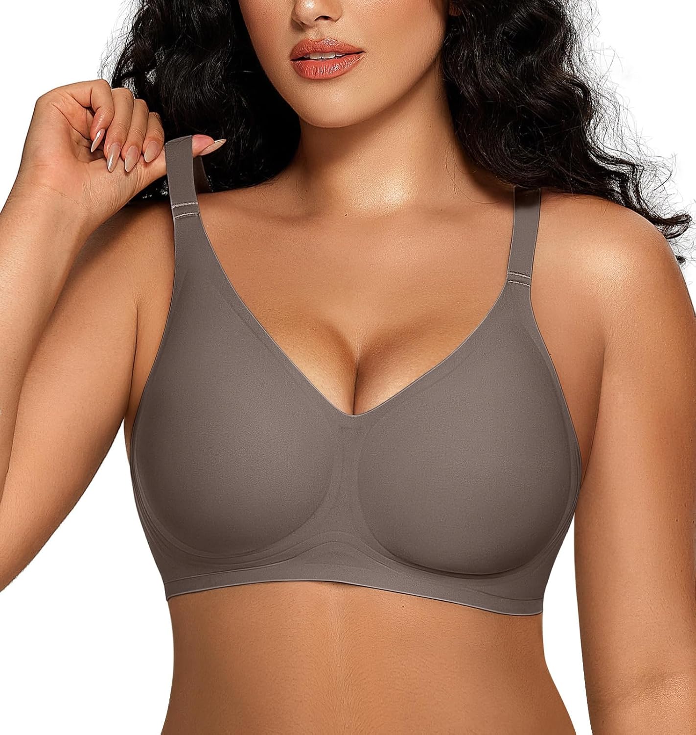 Size L OEAK Women Comfortable Push Up Bras Wireless Seamless Full Coverage Bralette Buttery Soft Everyday Tshirt Bra Convertible Bra