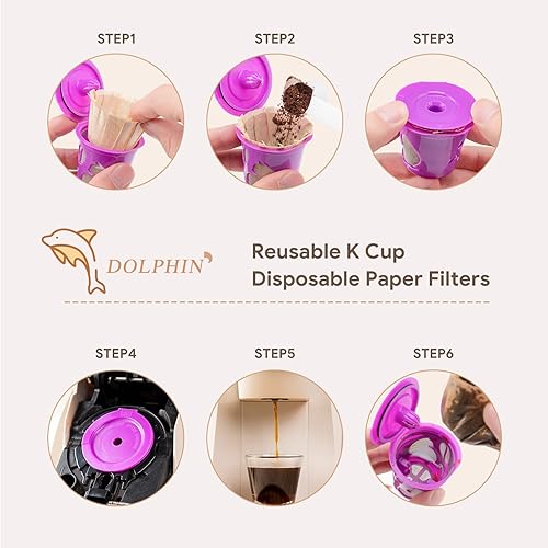 Miniatura 6 de Filtros de café reutilizables, cápsulas de café espresso recargables, cápsulas de café reutilizables, paquete de 6, morado