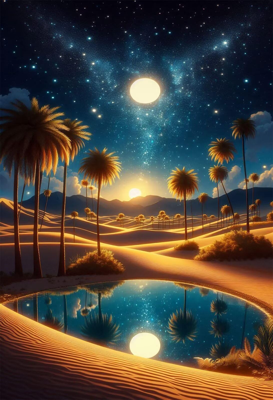 Puzzle 2000 Pezzi Lago Deserto Luna Puzzle Classici, Giochi Rilassamento e Intelligence, Puzzles Impossible, Idea Regalo Uomo e Donna