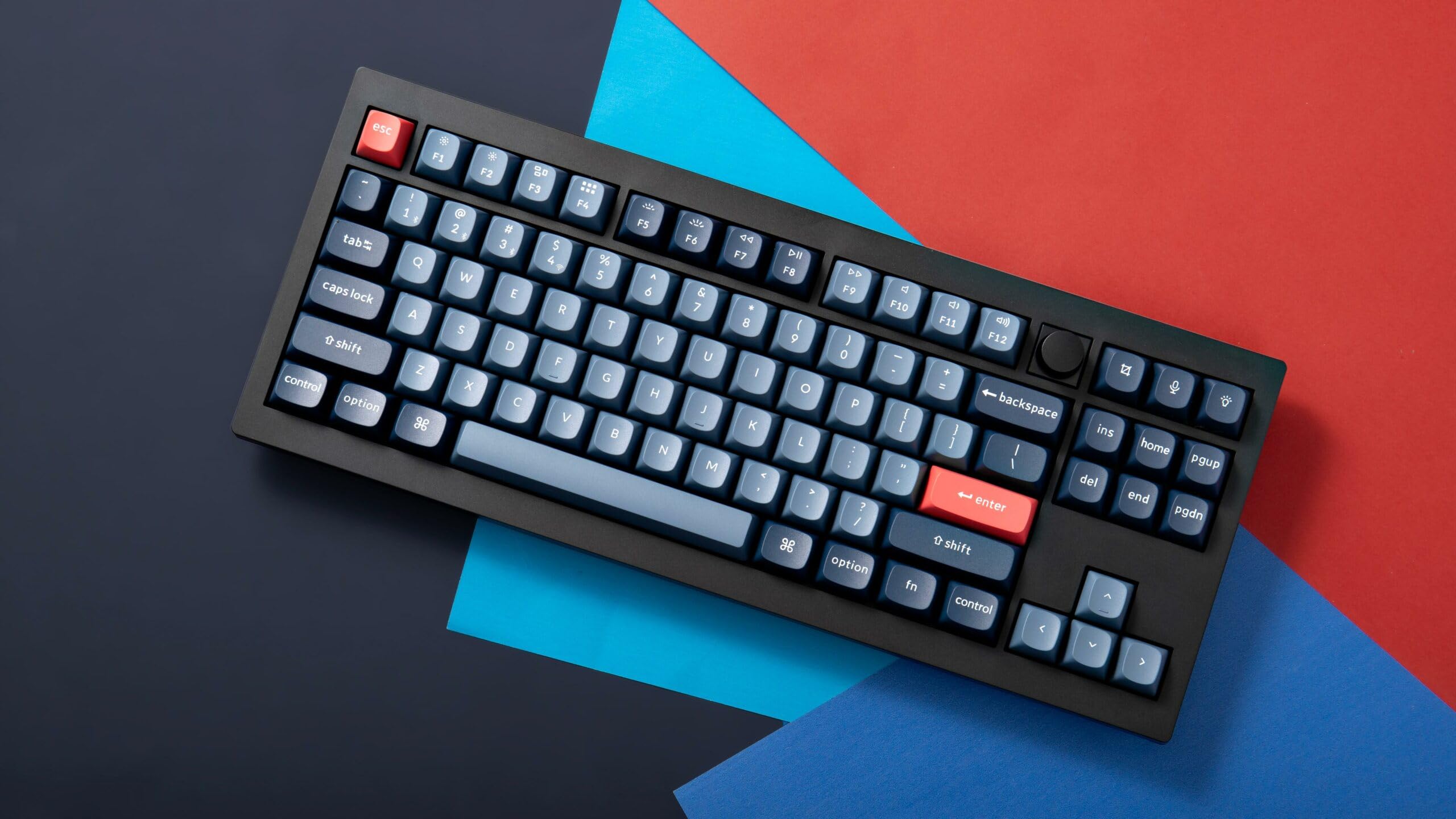 Keychron V3 Max Tastiera Meccanica Wireless TKL, 2,4 GHz/Bluetooth/USB-C 3 modalità di retroilluminazione RGB QMK/VIA Macro programmabile, tasti PBT Hot-Swappable per Mac Windows Gateron Jupiter Red