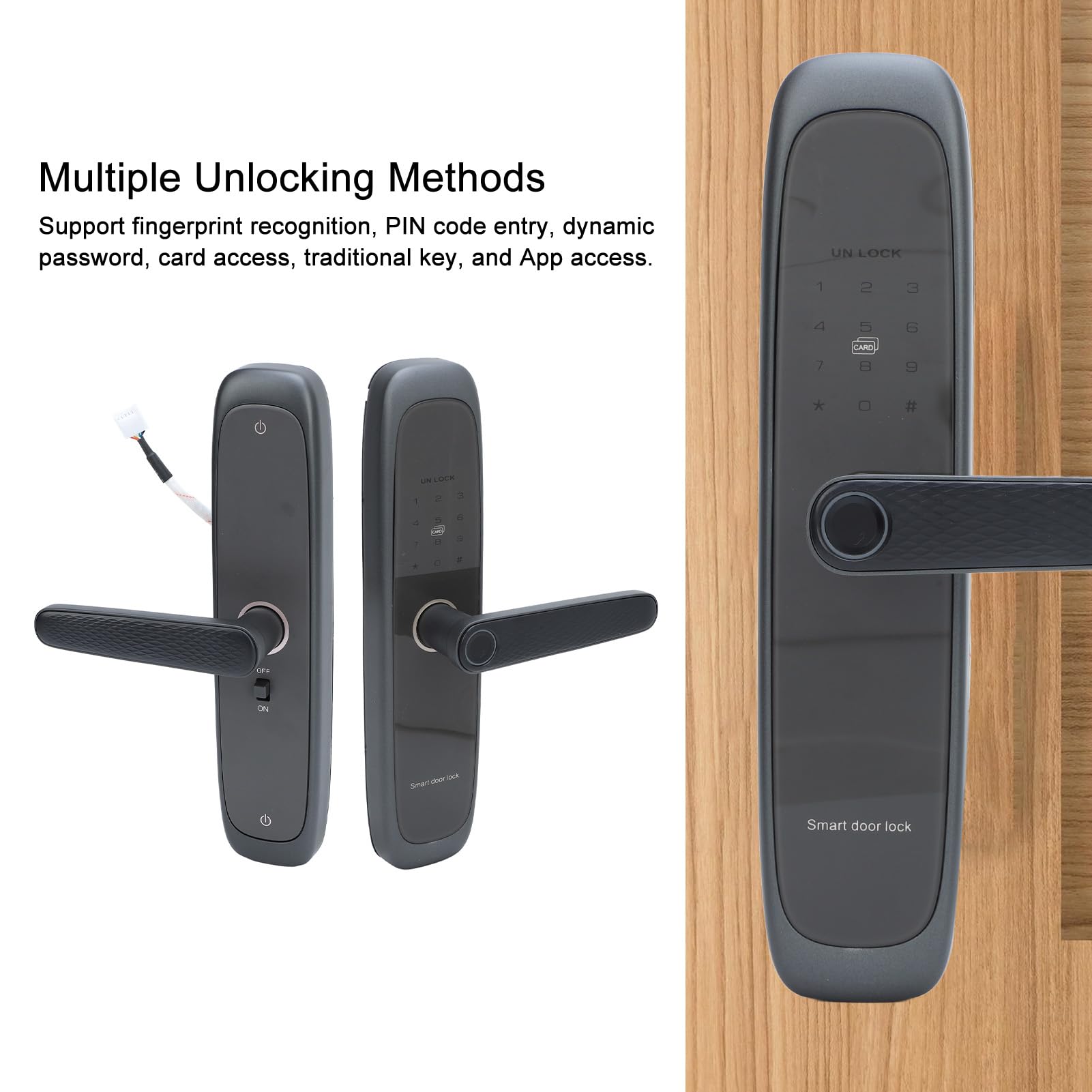 Cerradura de puerta con teclado de huellas dactilares.Control de aplicaciones para uso en dormitorios y apartamentos en casa (6068)