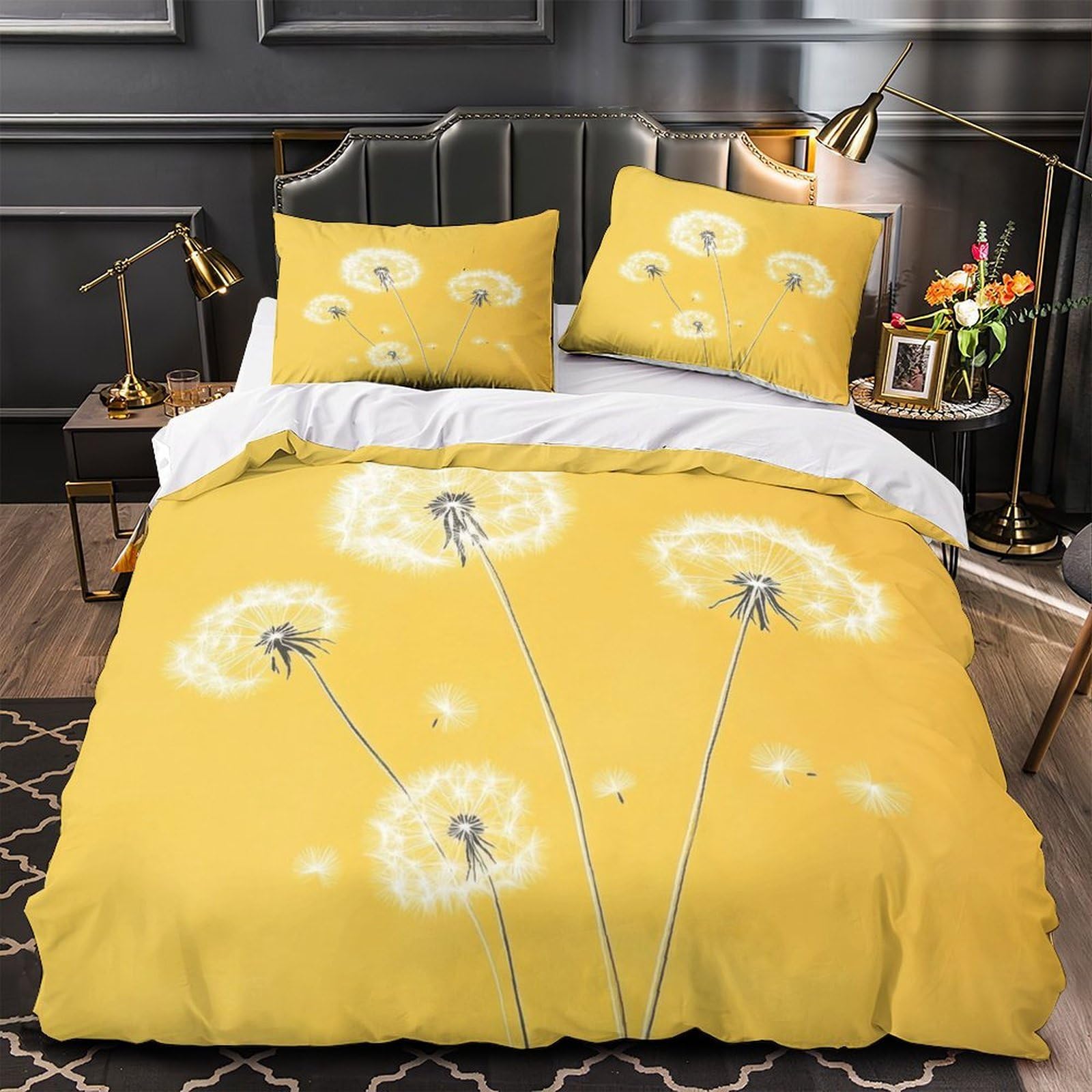 Parure de couette pissenlit 3D pour une déco de chambre familiale et nature