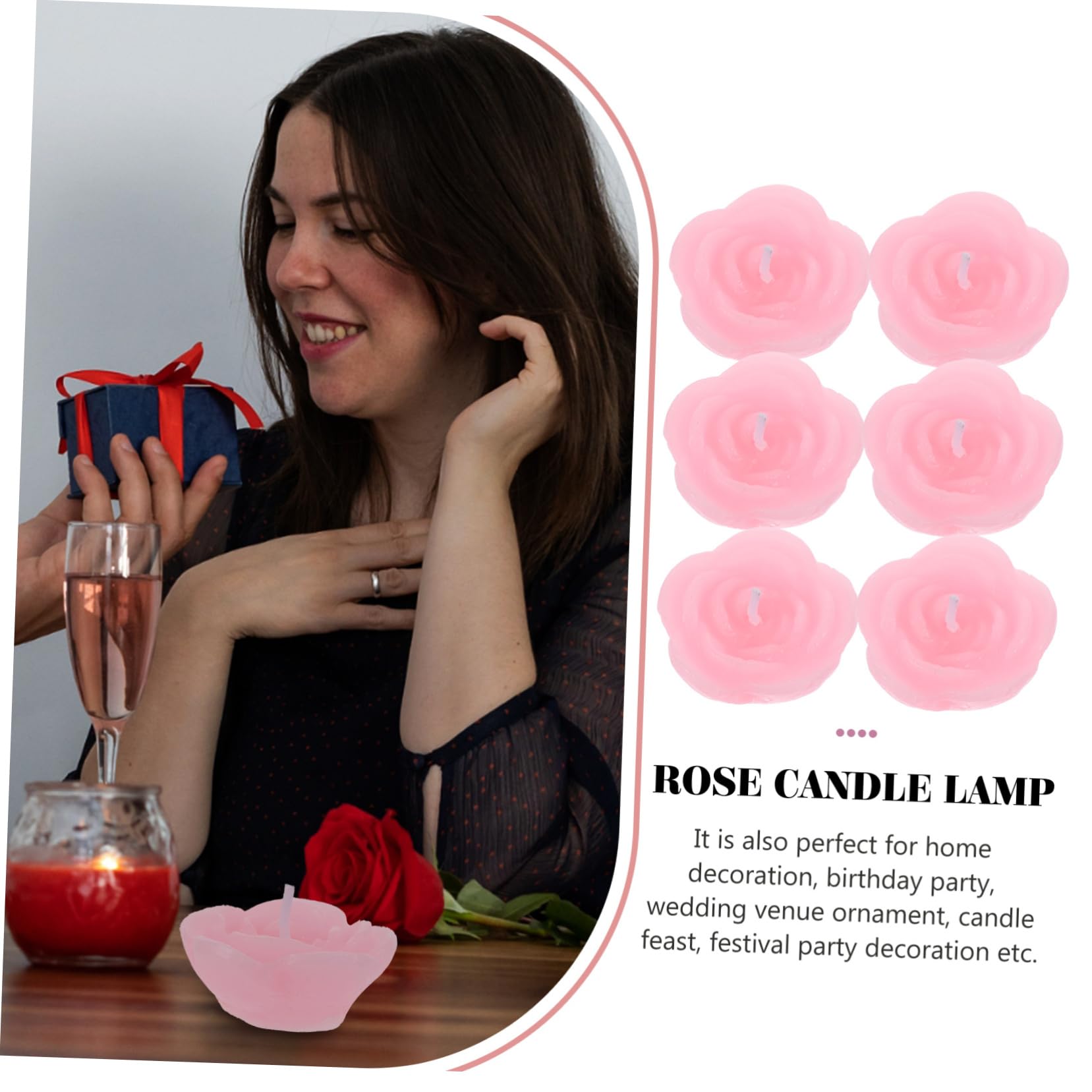 12pezzi Candele Galleggianti Rosa Forma Di Fiore Per Decorazioni Di Matrimonio e Feste Candele Decorative Per Atmosfera Romantica e Festiva Per Casa e Compleanni