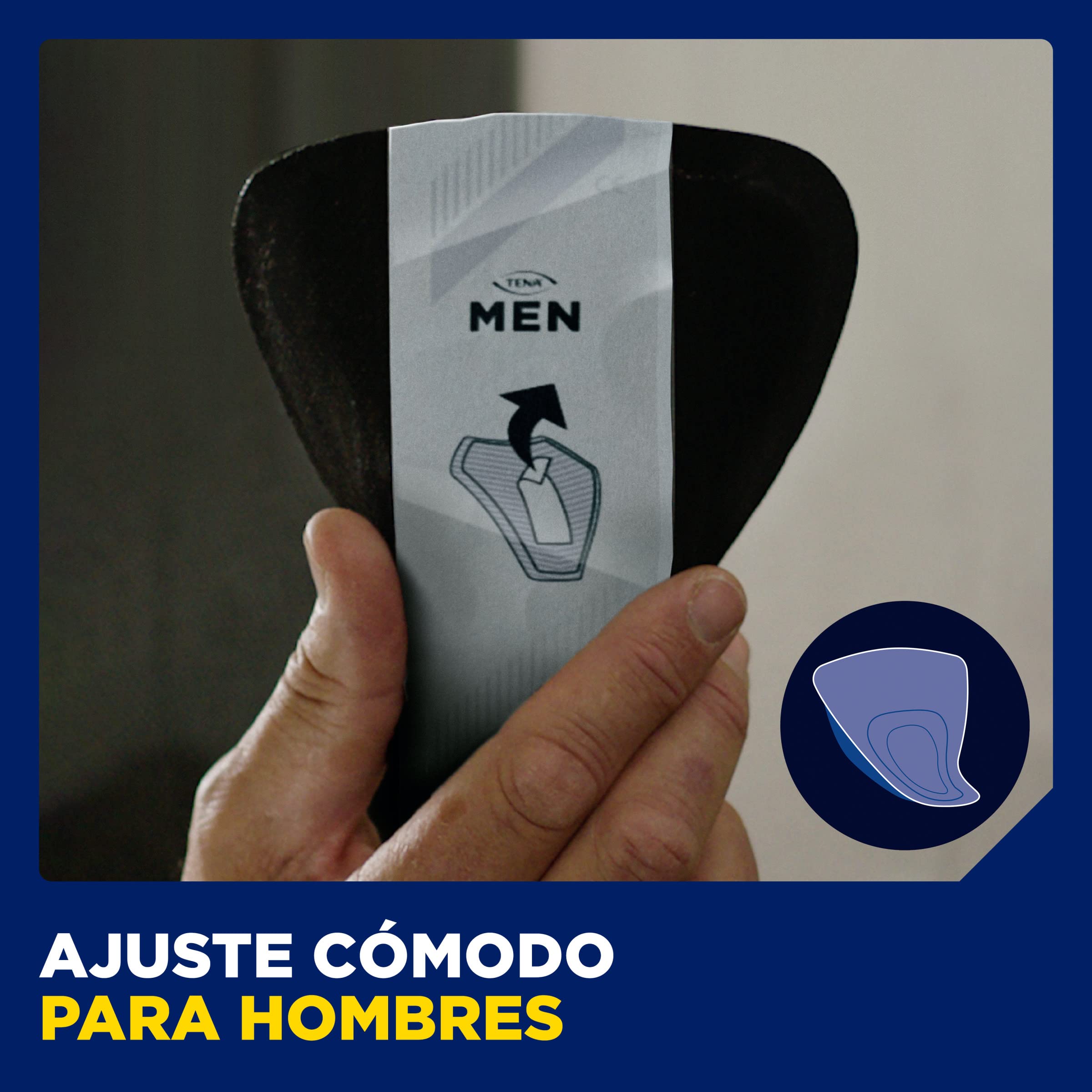TENA Men Level 0 x112 Compresa Protectora Fina para Hombre 112 Unidades Paquete Mensual 8x14 Negro