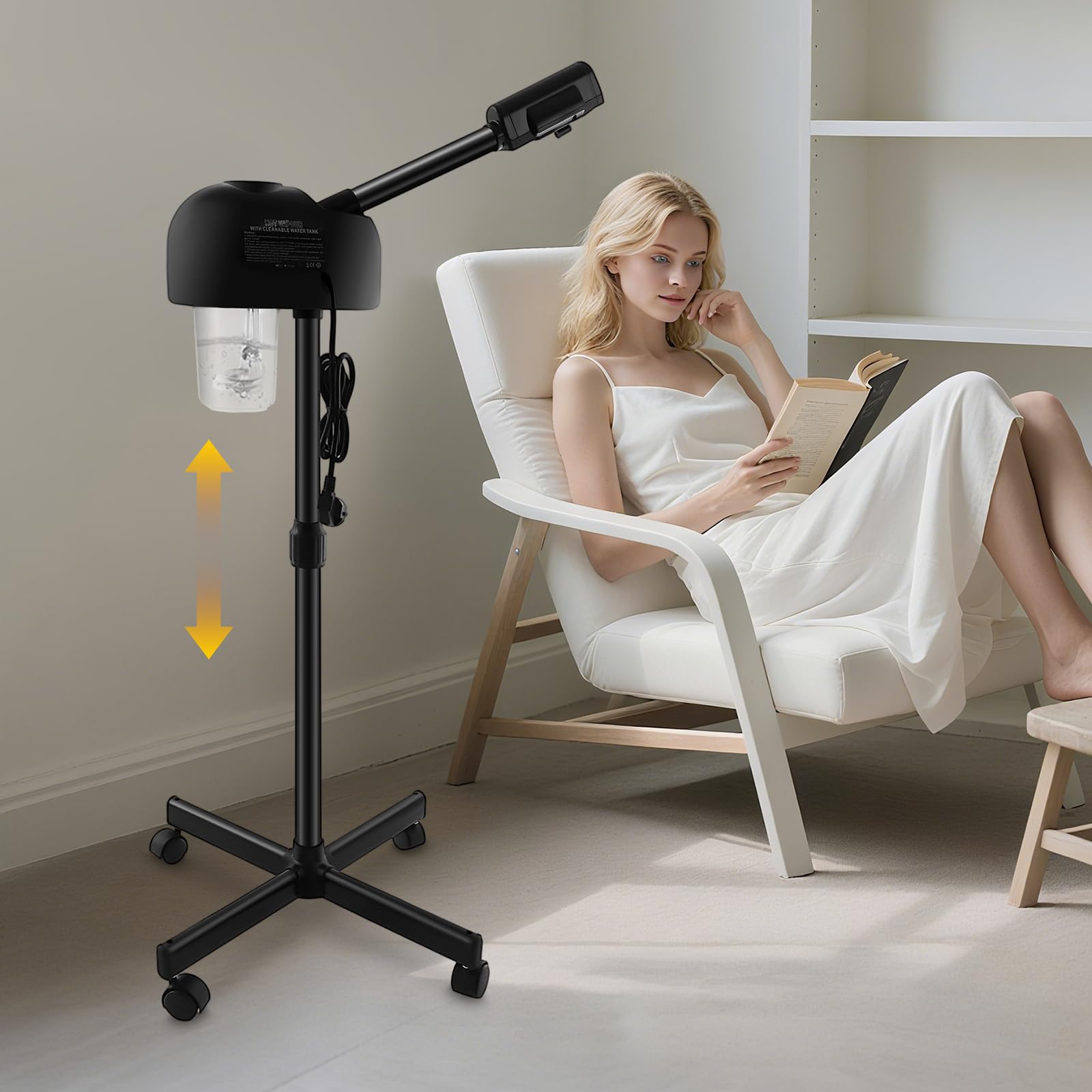 Sauna Viso Professionale, Vapore Viso Regolabile Nano-Umidificatore Viso Casa con Vapore Caldo e Timer, Saloni di Bellezza, Spa