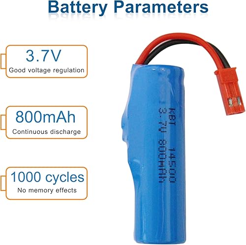 Miniatura 8 de Batería de litio de coche KBT RC batería recargable de iones de litio de 7.4V 1500mAh, baterías de descarga de alto drenaje 15C para automóviles RC,