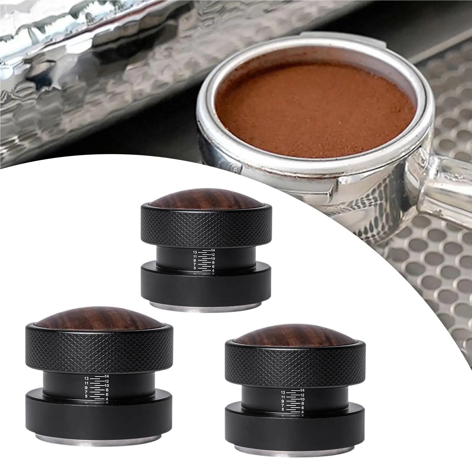 El café golpea, Tamper de café expreso acero inoxidable, 51mm/53mm/58mm, for hogar y cafetería(58mm)