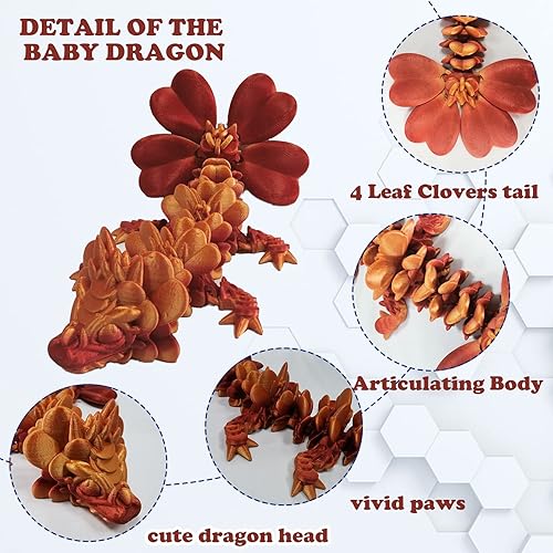 Miniatura 4 de Juguetes de dragón impresos en 3D, figuras de acción de dragón para aliviar la ansiedad con articulaciones giratorias, figura de dragón articulada