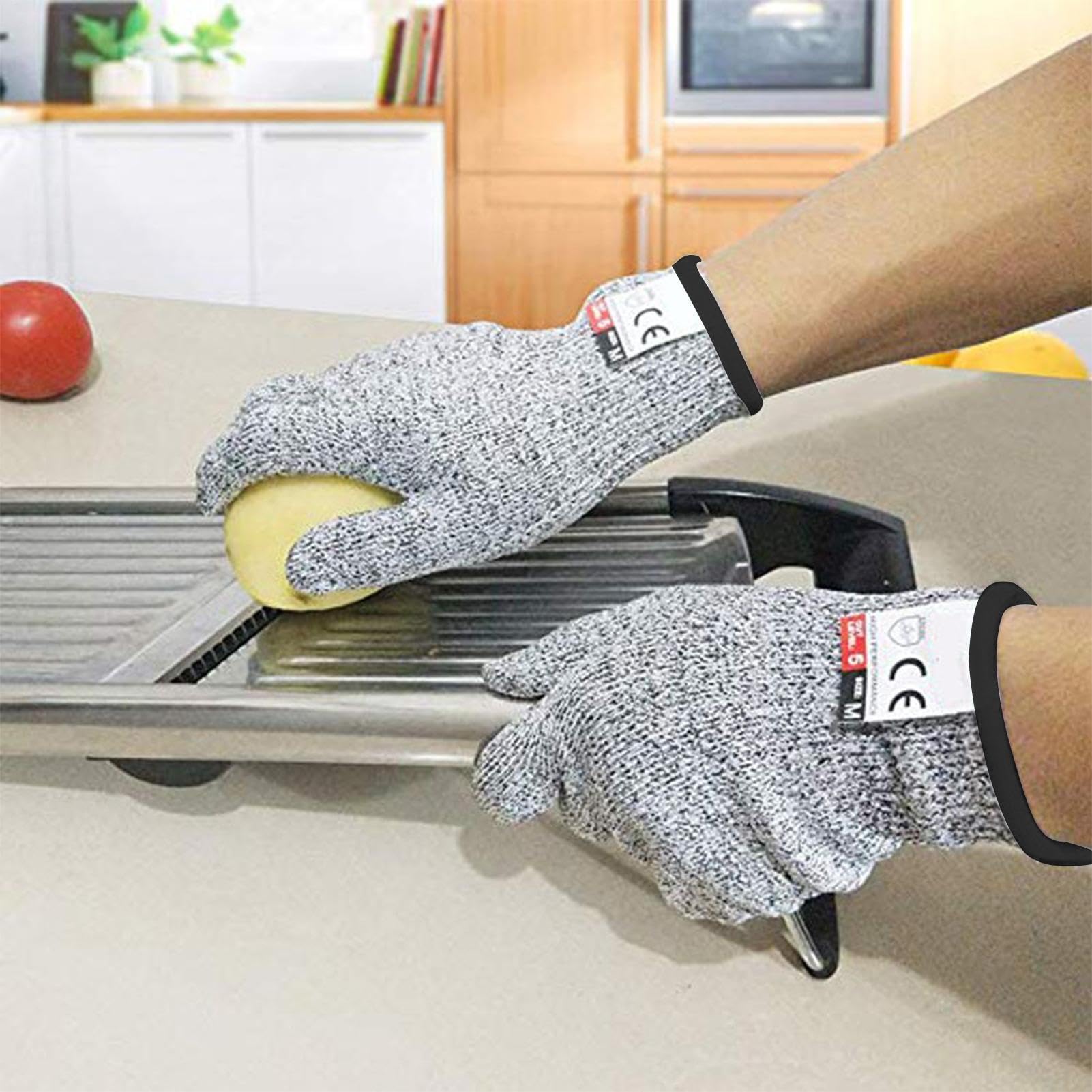 Generico Guanti antitaglio,Guanti da lavoro resistenti al taglio a 5 | livelli | da lavoro traspiranti resistenti al taglio a 5 livelli per carpenteria, architettura, scuoiatura, intaglio del legn