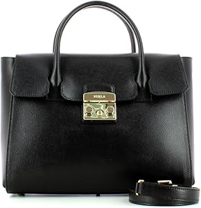 FURLA メトロポリスサッチェルバック 黒 Amazon.co.jp: [フルラ] ボストンバッグ メトロポリス M