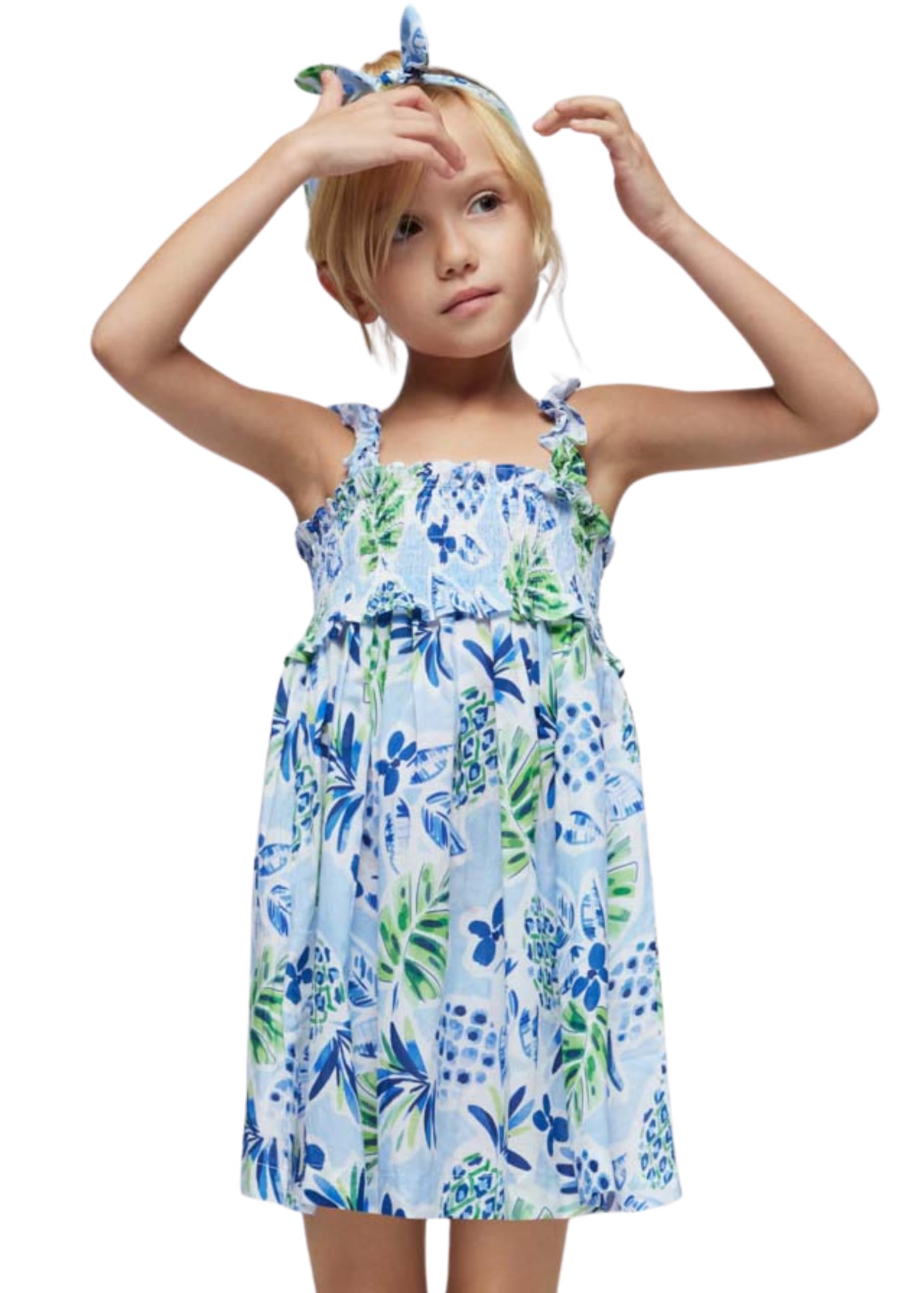Mayoral Vestido Niña Verano – Estampado- 100% Algodón - Vestido sin Mangas – Ropa de Vestir para Niña - Ropa de Regalo – para niñas de 2 años a 8 años