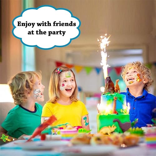 Miniatura 6 de Leesgel Tatuajes temporales de dinosaurio para niños calcomanías de dinosaurio decoraciones de suministros de fiesta de cumpleaños de dinosaurio 37