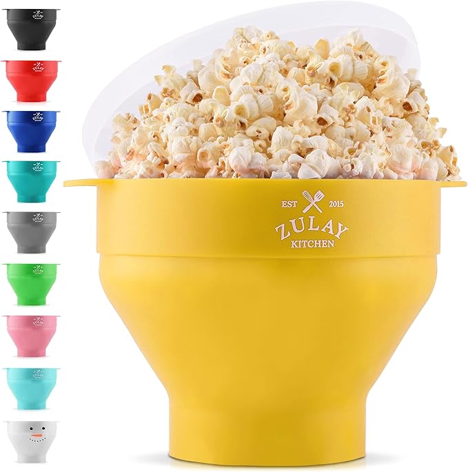 Zulay Kitchen Large Microwave Popcorn Maker Silicone