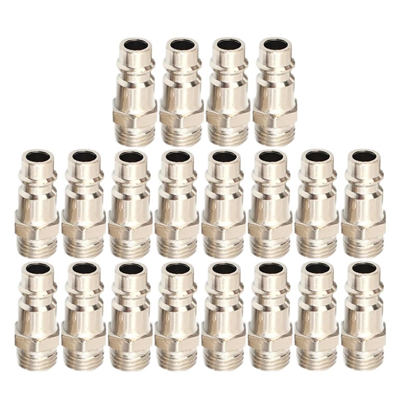 Padgcnor One Color Air Line Connectors 20/10/5Pcs Pneumatic Quick Release Air Hose Fitting External Thread Coupling Connector Compressor Accessories 1/4 Inch(20Pcs)