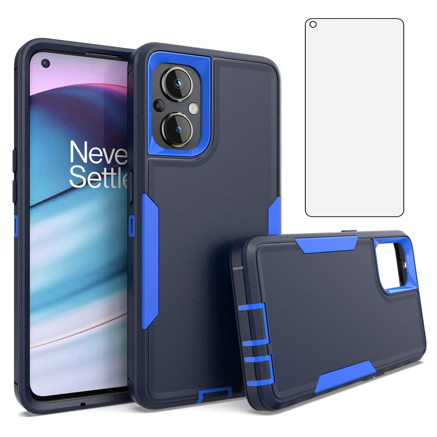 AsuwishPhone Case for OnePlus Nord N20 5G with Tempered Glass Screen  Protector Cover and Slim Dual Layer Cell Accessories Protective One Plus N  20 G5