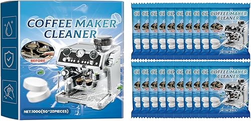 Tabletas limpiadoras de cafetera, 20 unidades, universales para Nespresso, Keurig, Ninja, Delonghi. Limpieza descalcificadora y suciedad para