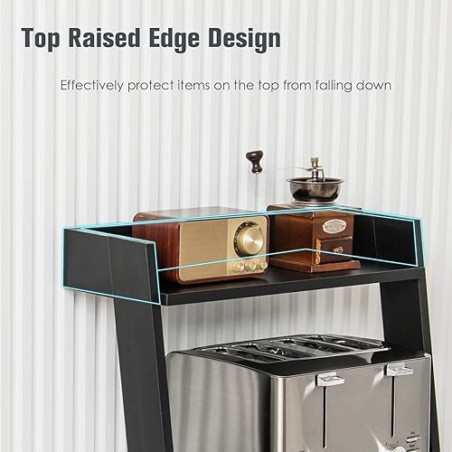 Miniatura 7 de LOKO Estante de escalera de 4 niveles, estantería de madera inclinada de 43 pulgadas de alto, estantería moderna de escalera con dispositivo