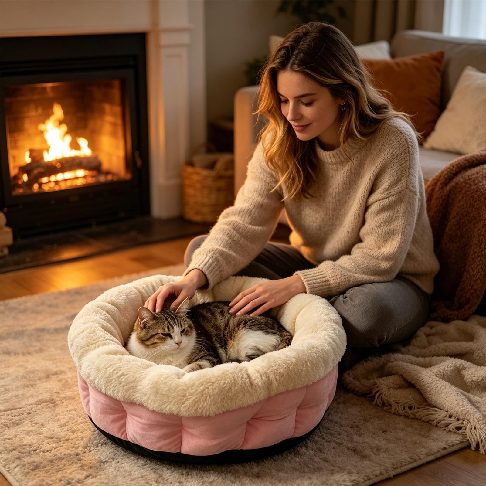 Beheiztes Katzenbett Indoor Temperaturverstellbare Schlaf-Wärmematte mit