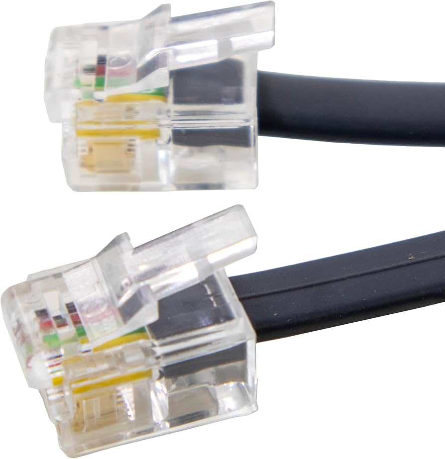 Amazon | モジュラーコード プラグ付き 6極 4芯/2芯 兼用 電話線 交換