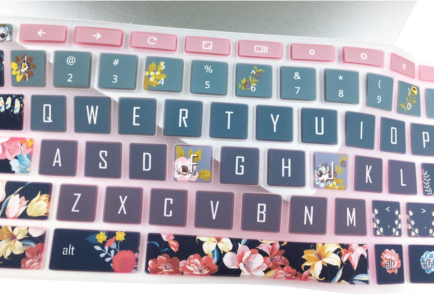 Keyboard Skin for Acer Chromebook Spin 11 311 CP311 511 512/Chromebook Premium R11 CB5-132T CB3-131/Chromebook R 13 CB5-312T/Chromebook 14 CP5-471/Chromebook 15 CB3-532 C910, Red Flower image 7 of 7 B087CJFW1W