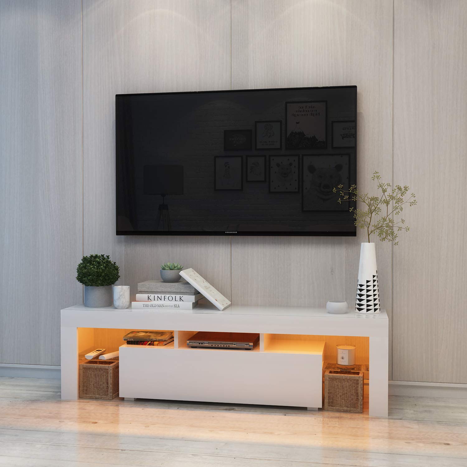 high gloss media console