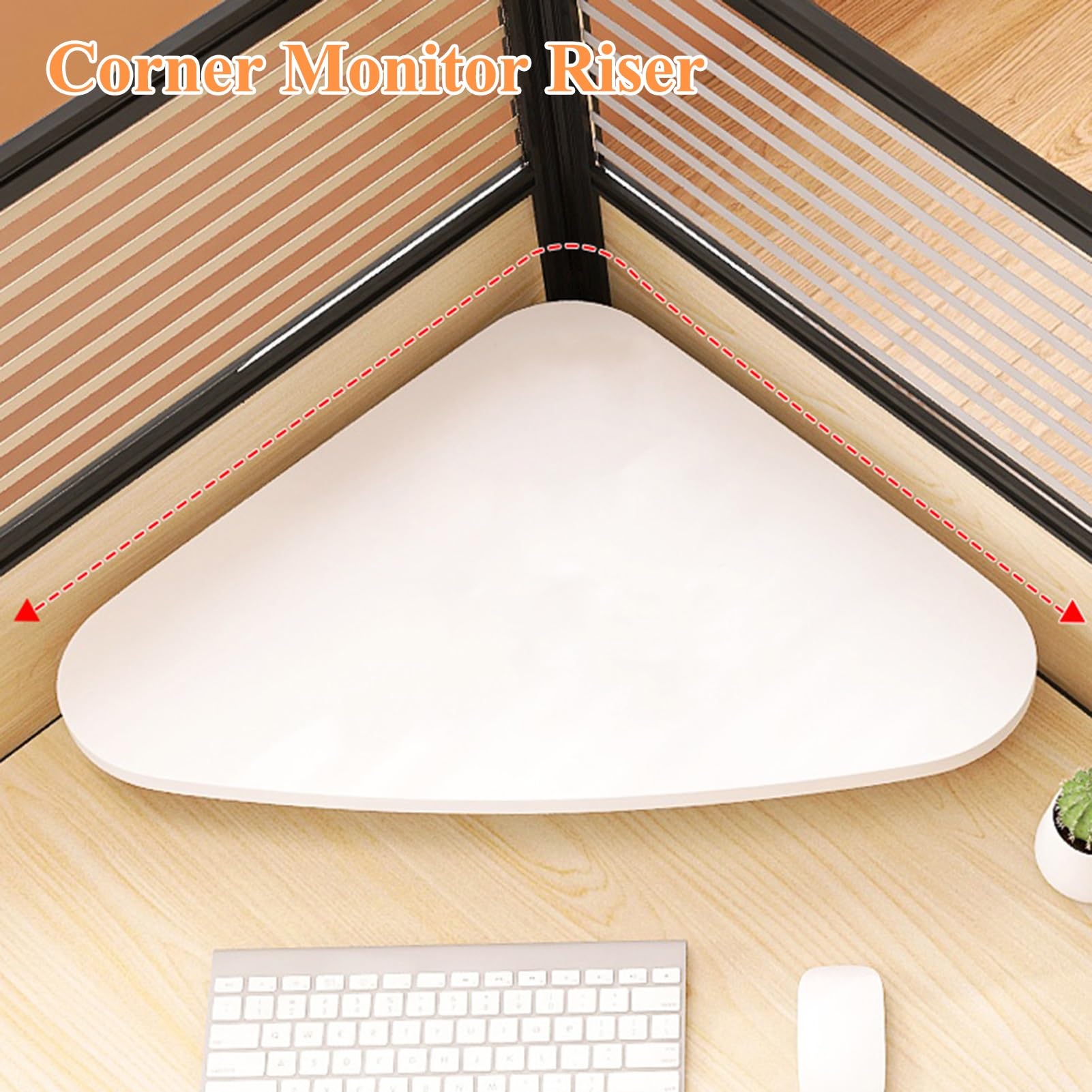 Supporto per Monitor angolare Bianco, Supporto per Computer da scrivania in Legno, Grazioso ripiano angolare per scrivania da Ufficio per Laptop, Facile da Montare