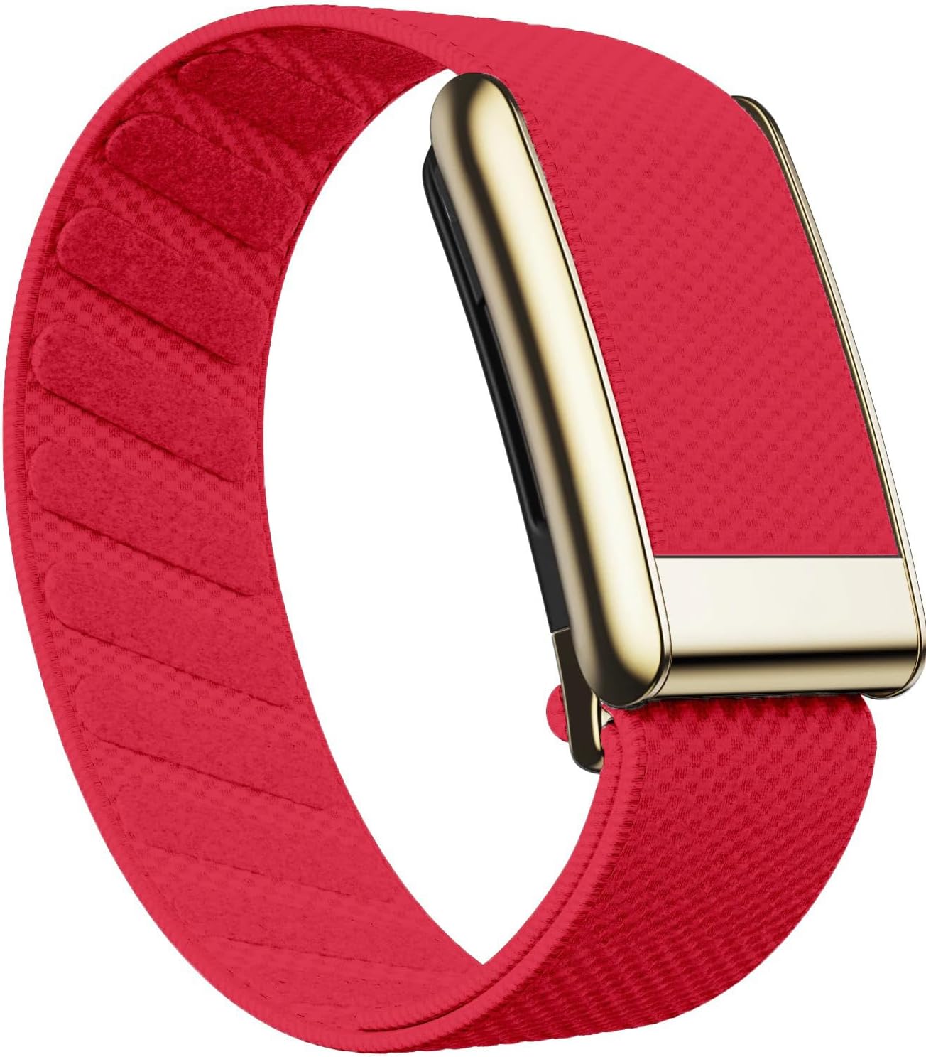 Bands Fit Whoop 5.0 and MG Compatible SuperKnit Luxe Replacement Wrist Band, NOT for 4.0, Luxurious | Precious Metal | Ultra-Soft | High Performance, Premium Quality, Comfortable, Breathable & Durable (Red and Gold, Whoop One/Peak)