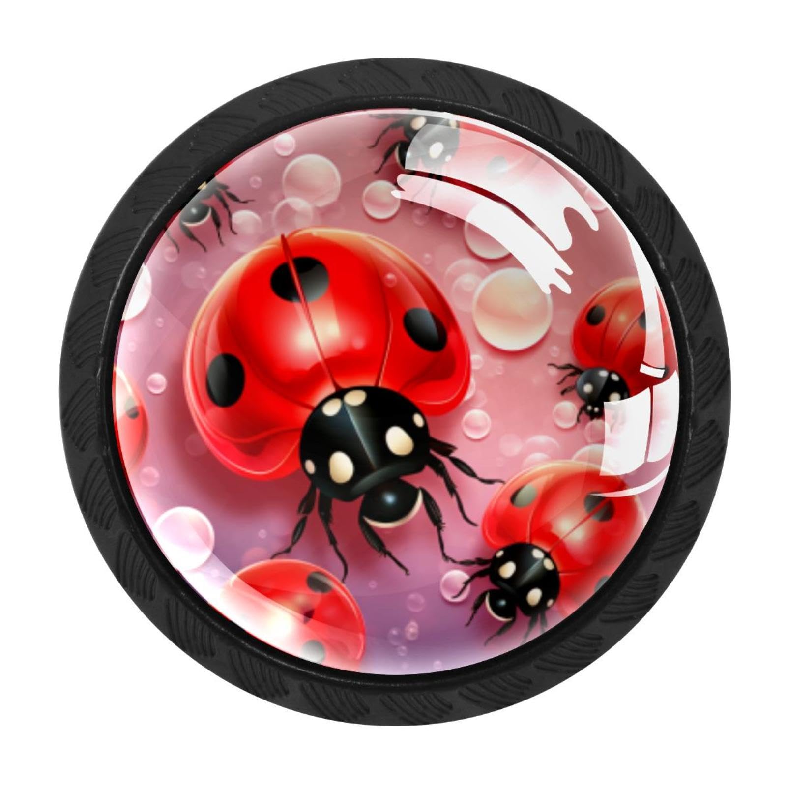 Chenzzzz Multicolored 09 Ladybird Drawer Knobs Pull Handle Crystal Glass Circle Shape Cabinet Drawer Pulls Cupboard Knobs With Screws For Kitchen Cupboard Dresser Wardrobe Etc