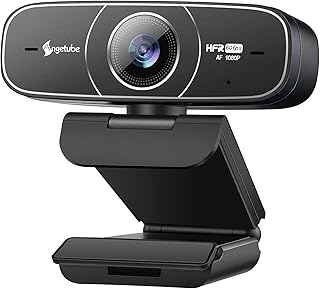 60FPS 1080P Webcam with Microphone - Autofocus USB Web Computer Camera with Build in Dual Noise Reduction Mic Angetube PC Camera for Business|Streaming|Gaming|Laptop|Desktop|Xbox|Twithc|Windows|Zoom