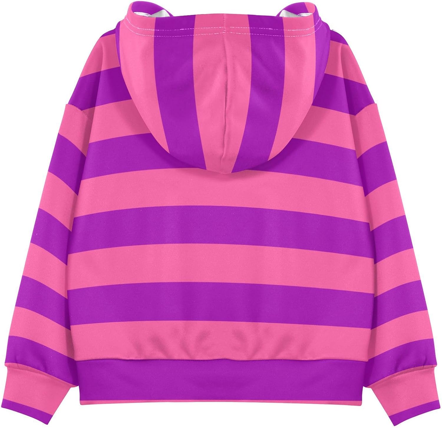 Purple Dark Pink Stripe Toddler Girls Pullover Hoodie Sweatshirt 4-14Y
