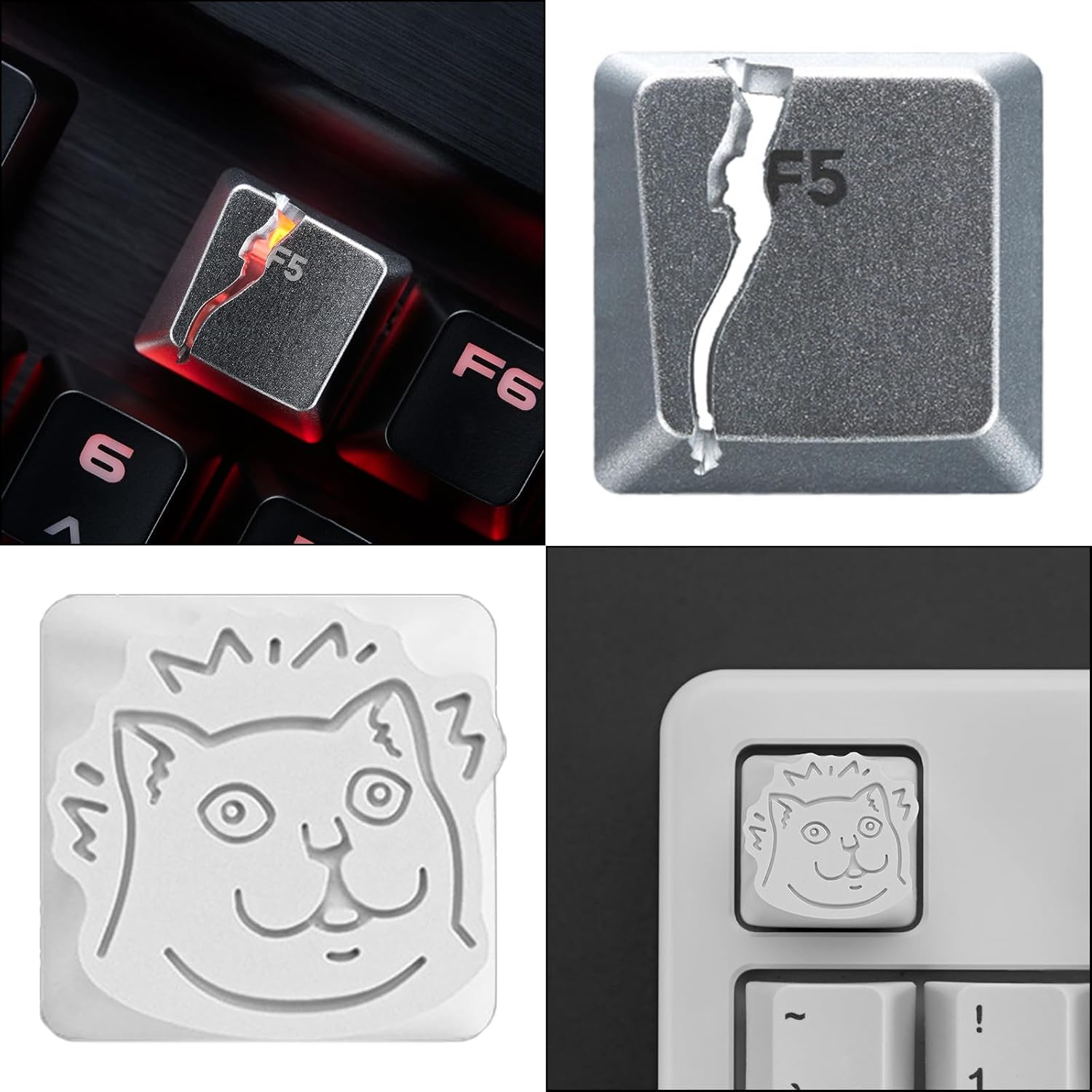 Aluminumn Customization Keycap Metal Numerical Control Engraving for Mechanical Keyboards Metal Carved Aluminum