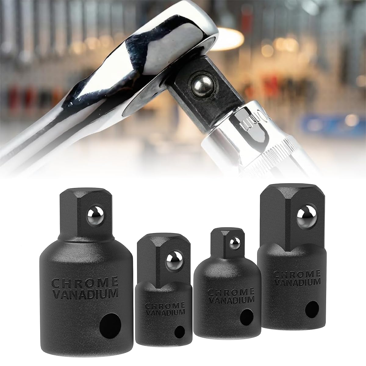 4 Pcs Socket Adapter Reducer Converter Set,Impact Sockets Adapter Sets,1/2 to 3/8, 3/8 to 1/2, 3/8 to 1/4-image-36