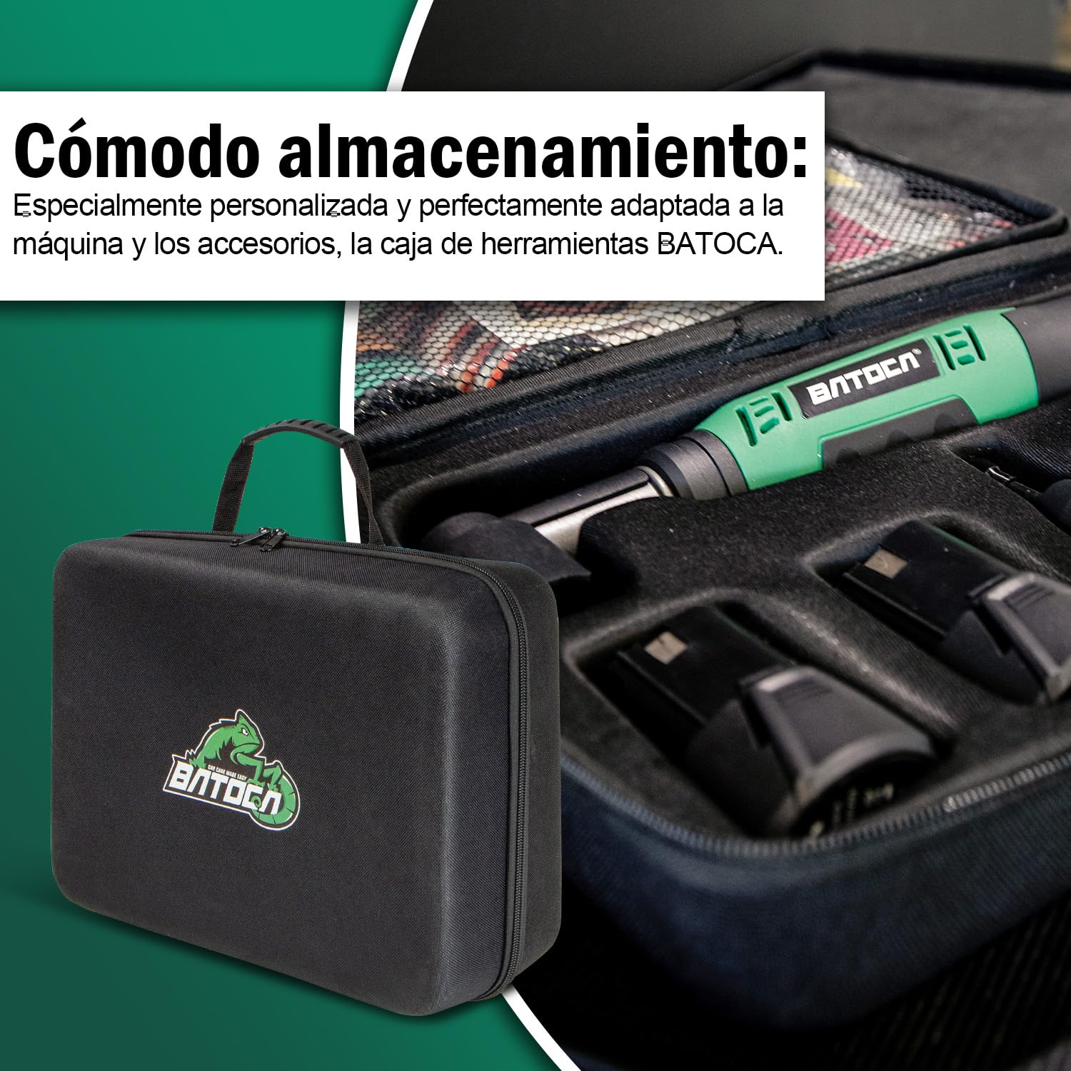 BATOCA S6 Mini pulidora batería,Pulidor de Detalle,12V Pulido Coche,Juego Profesional para Cuidado Detalle,DA&RO Máquina de Pulir,1000-5000RPM&4200-21000RPM,25mm/50mm/75mm Esponja Pulidor