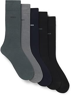BOSS Men's 5P RS Uni CC Mid High Socks Cotton Mix Pack of 5