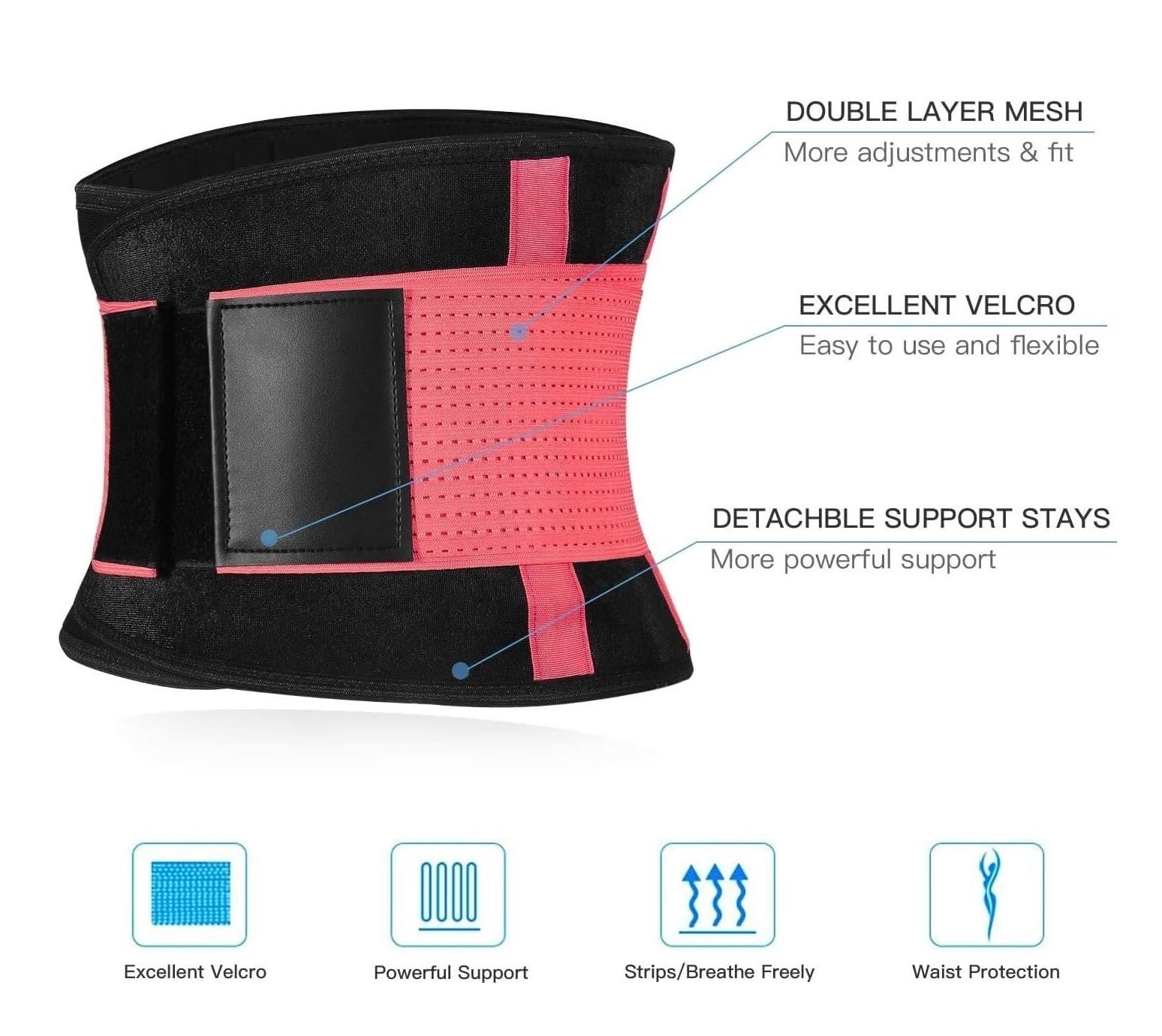 Faja Lumbar Cinturón De Soporte para La Espalda, Soporte Lumbar, Entrenador De Cintura, Descompresión De La Columna Lumbar, Cinturón De Recuperación Lumbar Cinturón Apoyo Lumbar(Blue,S)