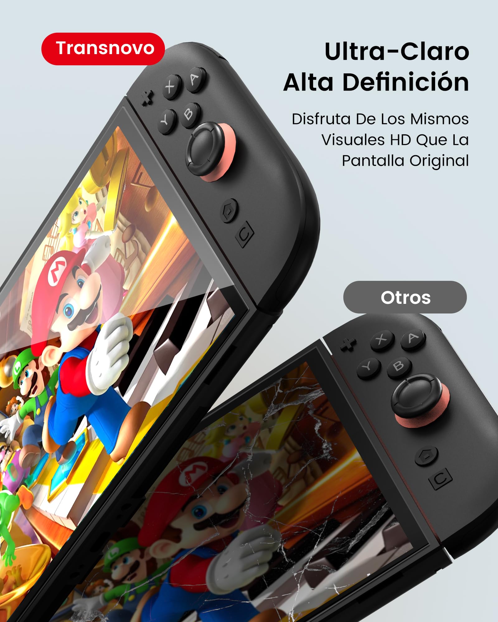 TRANSNOVO Protector de Pantalla Compatible con Nintendo Switch 2 (2025, 7,9 pulgadas) – Cristal Templado Ultra HD, Dureza 9H, Anti-Rayones, Sin Burbujas, Instalación Fácil con Marco de Guía, 2 Piezas