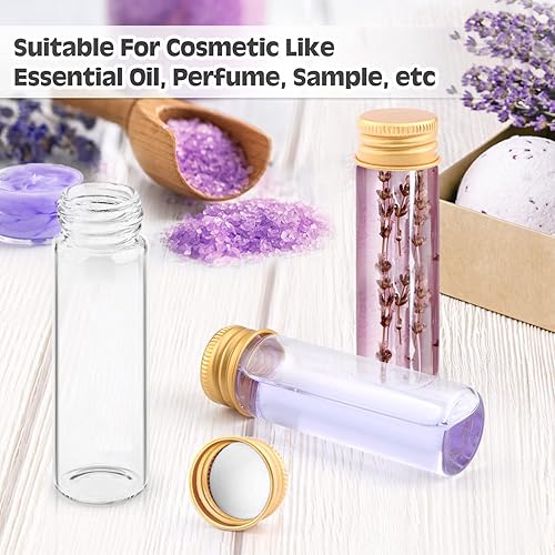 Miniatura 4 de Paquete de 30 botellas de vidrio de 0.5 fl oz (0.5 fl oz), frascos de muestra transparentes, decoración pequeña, botella de manualidades con tapa de